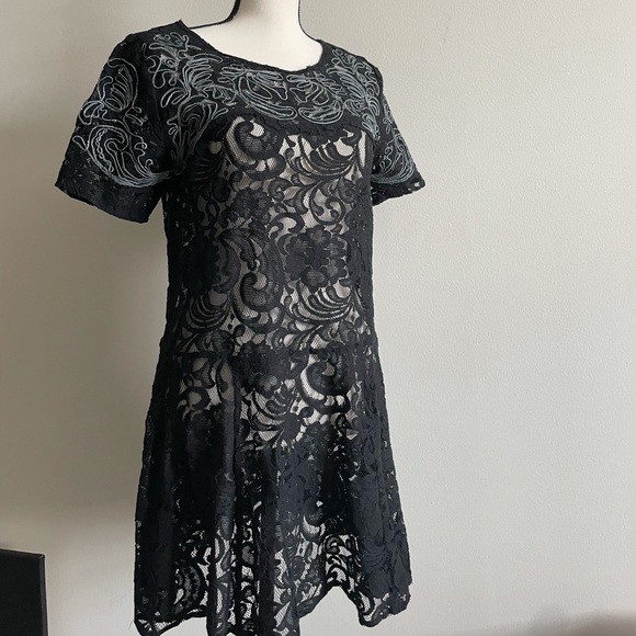 Free People Dresses & Skirts - Free People Lace See Through Dress Sz M